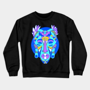 African Mask 1 - Blue Edition Crewneck Sweatshirt